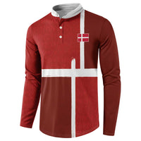 Custom Denmark Football Button Sweatshirt Black Grunge Line and Rune Inspired Sporty Style