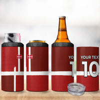 Custom Denmark Football 4 in 1 Can Cooler Tumbler Black Grunge Line and Rune Inspired Sporty Style