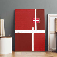 Denmark Football Canvas Wall Art Black Grunge Line and Rune Inspired Sporty Style
