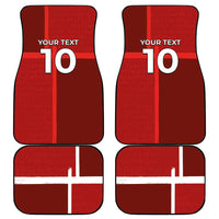 Custom Denmark Football Car Mats Black Grunge Line and Rune Inspired Sporty Style