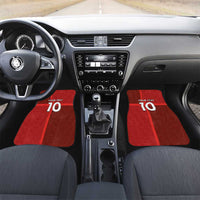 Custom Denmark Football Car Mats Black Grunge Line and Rune Inspired Sporty Style