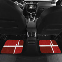 Custom Denmark Football Car Mats Black Grunge Line and Rune Inspired Sporty Style