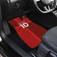 Custom Denmark Football Car Mats Black Grunge Line and Rune Inspired Sporty Style