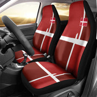 Denmark Football Car Seat Cover Black Grunge Line and Rune Inspired Sporty Style