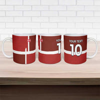 Custom Denmark Football Ceramic Mug Black Grunge Line and Rune Inspired Sporty Style