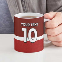 Custom Denmark Football Ceramic Mug Black Grunge Line and Rune Inspired Sporty Style
