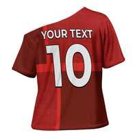 Custom Denmark Football Cross Shoulder Shirt Black Grunge Line and Rune Inspired Sporty Style
