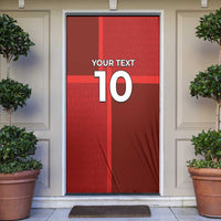 Custom Denmark Football Door Cover Black Grunge Line and Rune Inspired Sporty Style