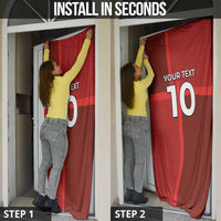 Custom Denmark Football Door Cover Black Grunge Line and Rune Inspired Sporty Style
