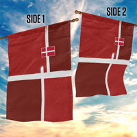 Denmark Football Garden Flag Black Grunge Line and Rune Inspired Sporty Style