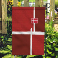 Denmark Football Garden Flag Black Grunge Line and Rune Inspired Sporty Style