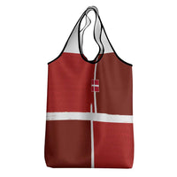 Denmark Football Grocery Bag Black Grunge Line and Rune Inspired Sporty Style