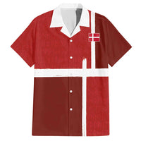 Custom Denmark Football Hawaiian Shirt Black Grunge Line and Rune Inspired Sporty Style