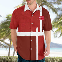 Custom Denmark Football Hawaiian Shirt Black Grunge Line and Rune Inspired Sporty Style