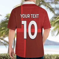 Custom Denmark Football Hawaiian Shirt Black Grunge Line and Rune Inspired Sporty Style