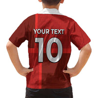 Custom Denmark Football Hawaiian Shirt Black Grunge Line and Rune Inspired Sporty Style