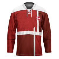 Custom Denmark Football Hockey Jersey Black Grunge Line and Rune Inspired Sporty Style
