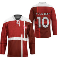 Custom Denmark Football Hockey Jersey Black Grunge Line and Rune Inspired Sporty Style
