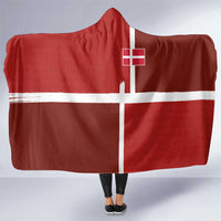 Denmark Football Hooded Blanket Black Grunge Line and Rune Inspired Sporty Style