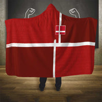 Denmark Football Hooded Blanket Black Grunge Line and Rune Inspired Sporty Style