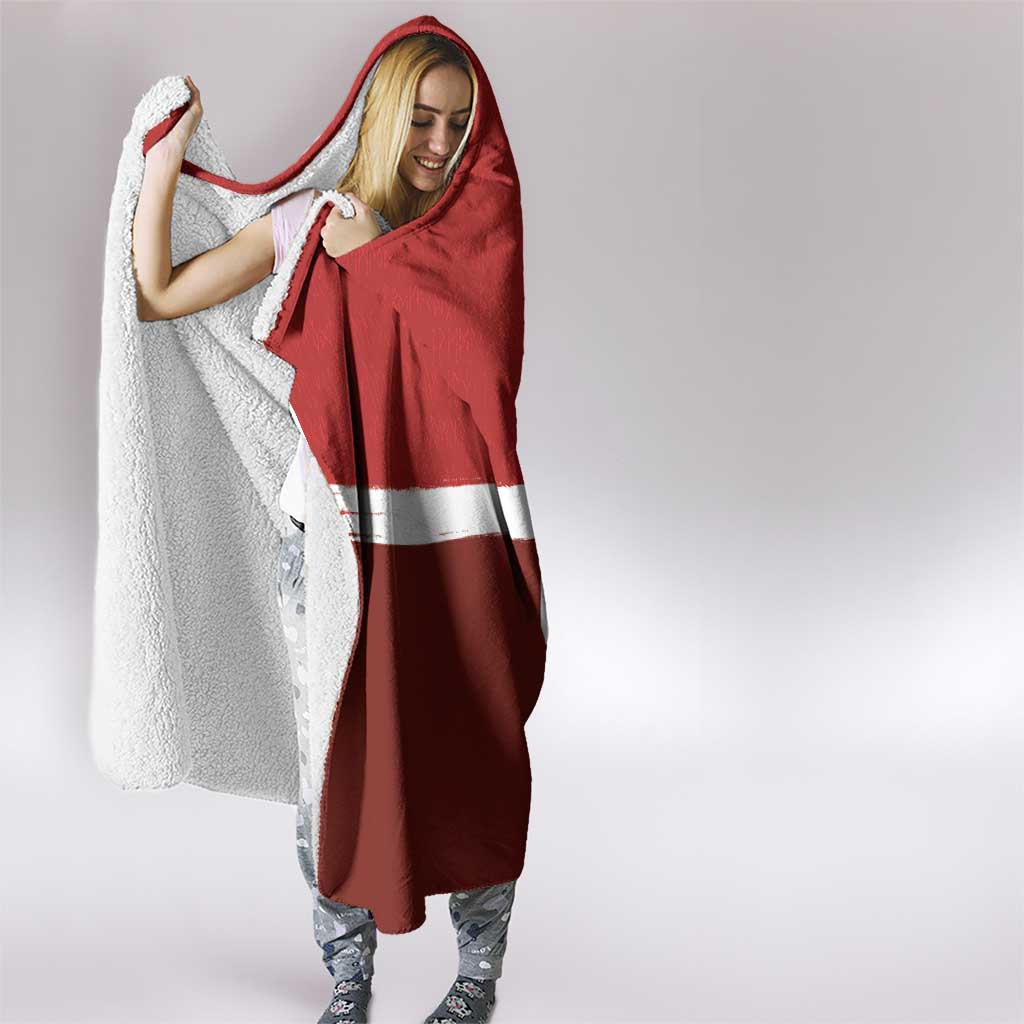 Denmark Football Hooded Blanket Black Grunge Line and Rune Inspired Sporty Style