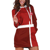 Custom Denmark Football Hoodie Dress Black Grunge Line and Rune Inspired Sporty Style