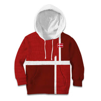 Custom Denmark Football Kid Hoodie Black Grunge Line and Rune Inspired Sporty Style
