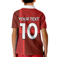 Custom Denmark Football Kid Polo Shirt Black Grunge Line and Rune Inspired Sporty Style