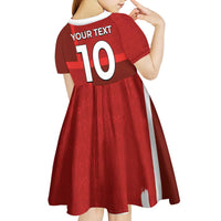 Custom Denmark Football Kid Short Sleeve Dress Black Grunge Line and Rune Inspired Sporty Style