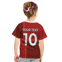 Custom Denmark Football Kid T Shirt Black Grunge Line and Rune Inspired Sporty Style