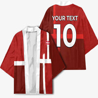 Custom Denmark Football Kimono Black Grunge Line and Rune Inspired Sporty Style