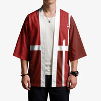 Custom Denmark Football Kimono Black Grunge Line and Rune Inspired Sporty Style