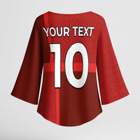 Custom Denmark Football Kimono Sleeve Blouse Black Grunge Line and Rune Inspired Sporty Style