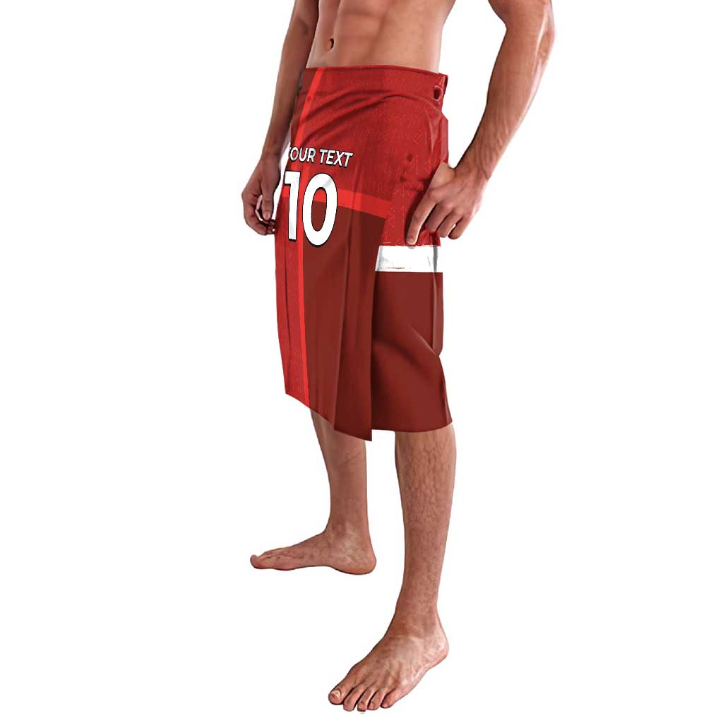 Custom Denmark Football Lavalava Black Grunge Line and Rune Inspired Sporty Style