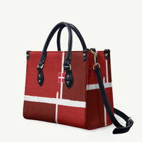 Denmark Football Leather Bag Black Grunge Line and Rune Inspired Sporty Style