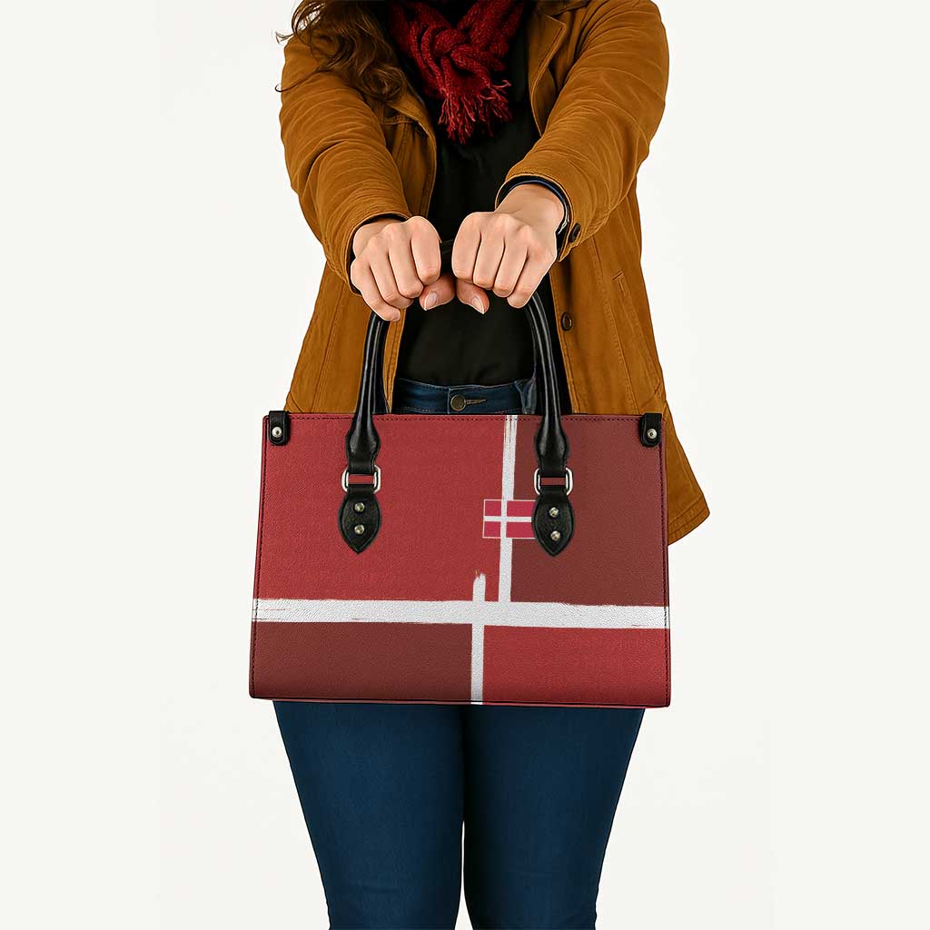 Denmark Football Leather Bag Black Grunge Line and Rune Inspired Sporty Style