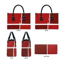 Denmark Football Leather Bag Black Grunge Line and Rune Inspired Sporty Style