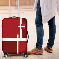 Denmark Football Luggage Cover Black Grunge Line and Rune Inspired Sporty Style