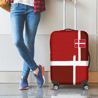 Denmark Football Luggage Cover Black Grunge Line and Rune Inspired Sporty Style