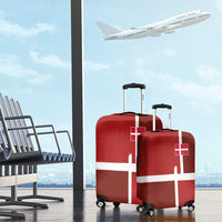 Denmark Football Luggage Cover Black Grunge Line and Rune Inspired Sporty Style