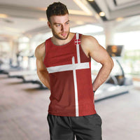Custom Denmark Football Men Tank Top Black Grunge Line and Rune Inspired Sporty Style