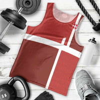 Custom Denmark Football Men Tank Top Black Grunge Line and Rune Inspired Sporty Style