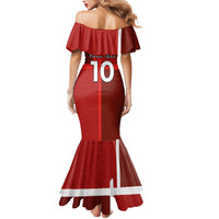 Custom Denmark Football Mermaid Dress Black Grunge Line and Rune Inspired Sporty Style
