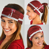 Denmark Football Neck Gaiter Black Grunge Line and Rune Inspired Sporty Style