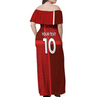 Custom Denmark Football Off Shoulder Maxi Dress Black Grunge Line and Rune Inspired Sporty Style