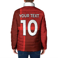 Custom Denmark Football Padded Jacket Black Grunge Line and Rune Inspired Sporty Style