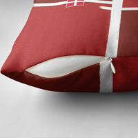 Denmark Football Pillow Cover Black Grunge Line and Rune Inspired Sporty Style