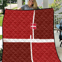 Denmark Football Quilt Black Grunge Line and Rune Inspired Sporty Style