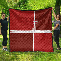 Denmark Football Quilt Black Grunge Line and Rune Inspired Sporty Style