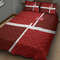 Denmark Football Quilt Bed Set Black Grunge Line and Rune Inspired Sporty Style